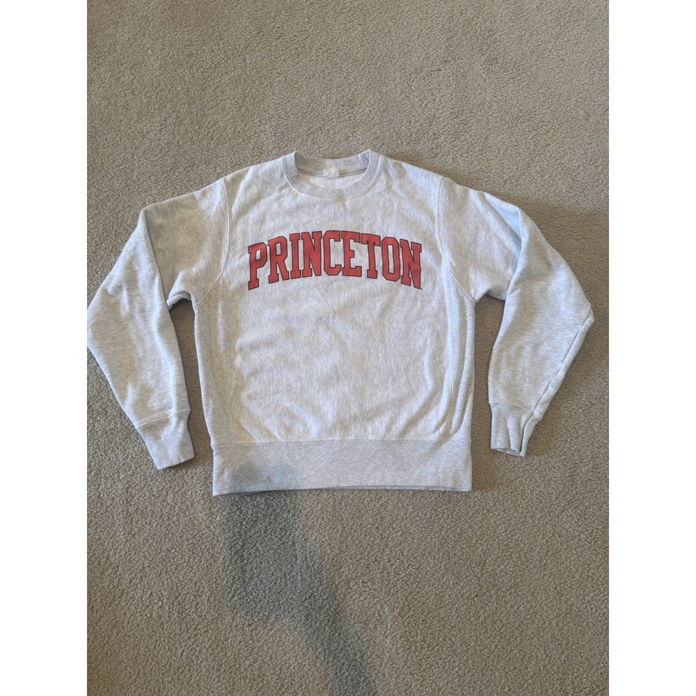 Vintage‎ Y2K Princeton University Crewneck Sweatshirt Reverse Weave Gray Small